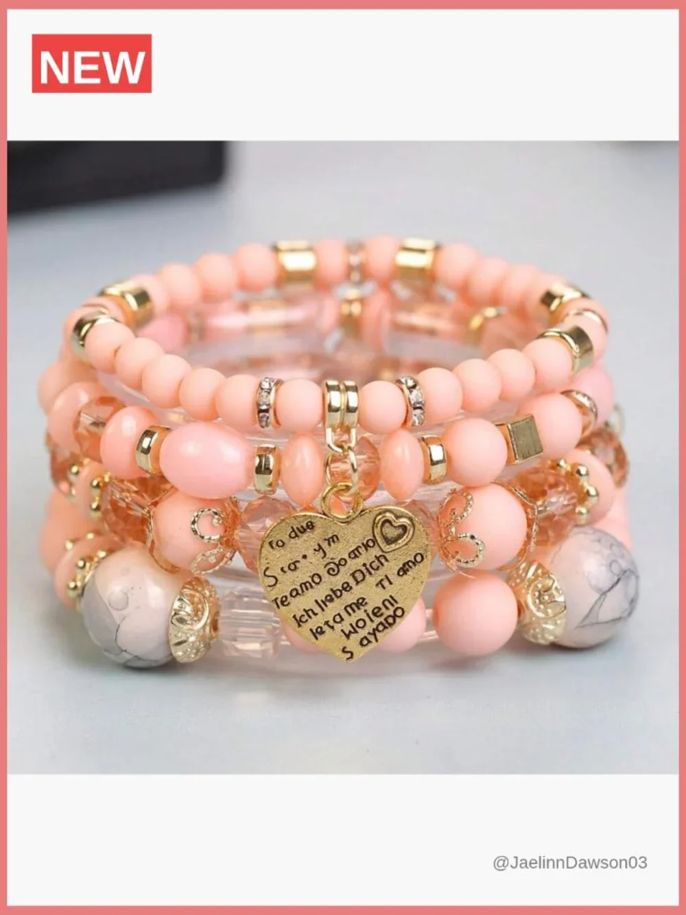 Beaded Bracelet Set Stackable Boho Trendy Multilayer Crystal Accents Stretch